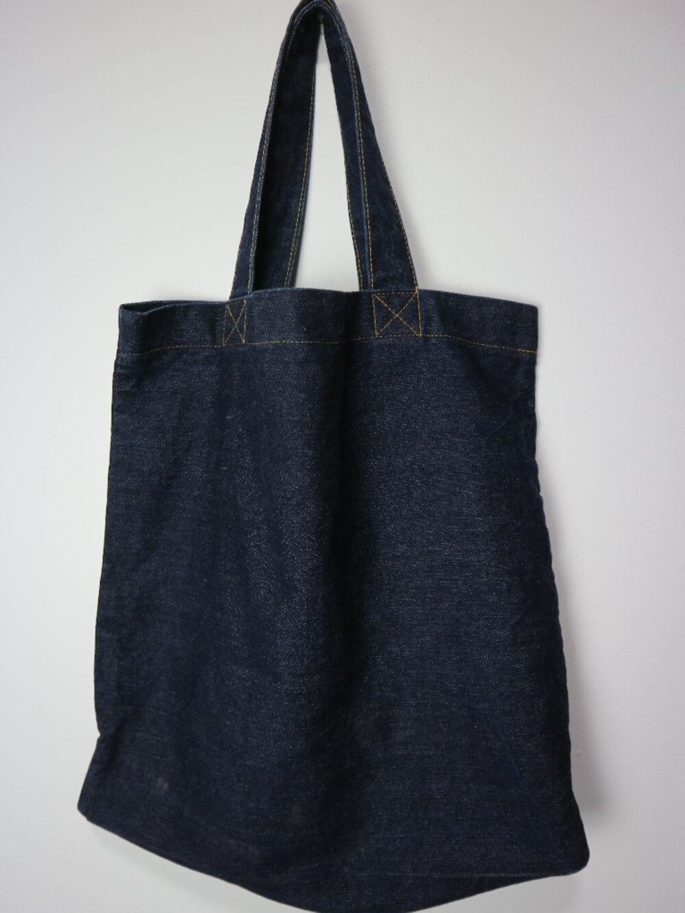 Dark Denim Indigo Tote Bag One Size